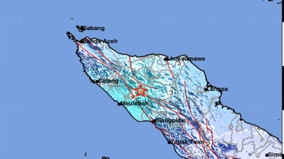 Gempa Dangkal M Guncang Naganraya Getaran Dirasakan Hingga Aceh