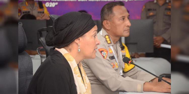 Polri Paparkan Pengamanan dan Penanganan Bencana 91 Command Center Bali ke Deputi Sekjen PBB - paparan polri - www.indopos.co.id