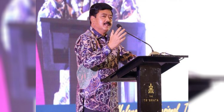 Menteri ATR/Kepala BPN, Hadi Tjahjanto pada kegiatan Launching ATR/BPN-CSIRT di The Opus Grand Ballroom, The Tribrata Dharmawangsa, Jakarta, Selasa (25/10/2022). Foto: Kementerian ATR/BPN