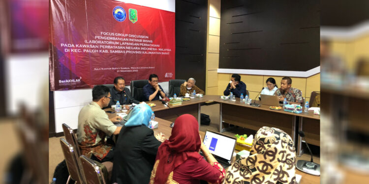 BNPP RI bersama FOPERTAS dengan Pemkab Sambas intens berdiskusi terkait pengembangan inovasi bisnis. Foto: BNPP for INDOPOS.CO.ID