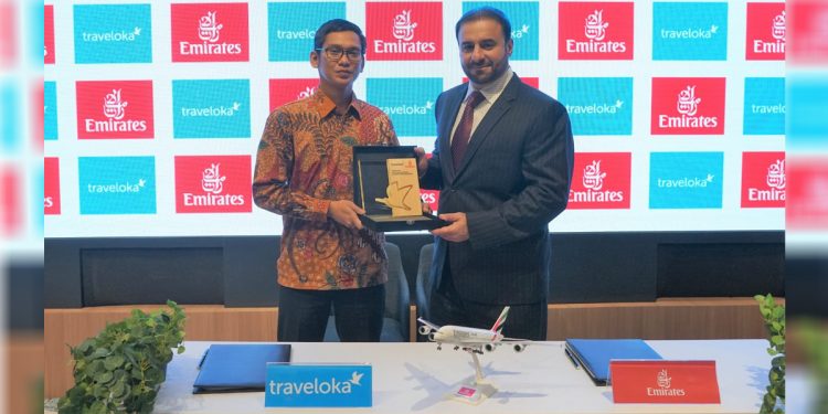 Emirates menandatangani MoU dengan Traveloka guna mempercepat pemulihan industri pariwisata di Asia Tenggara. Foto: Traveloka for INDOPOS.CO.ID