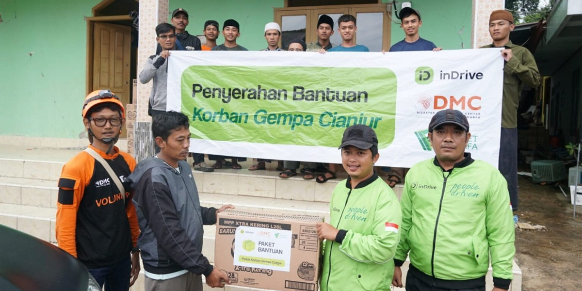 InDrive Down To Earth, Distribusi 600 Paket Bantuan Logistik Bagi