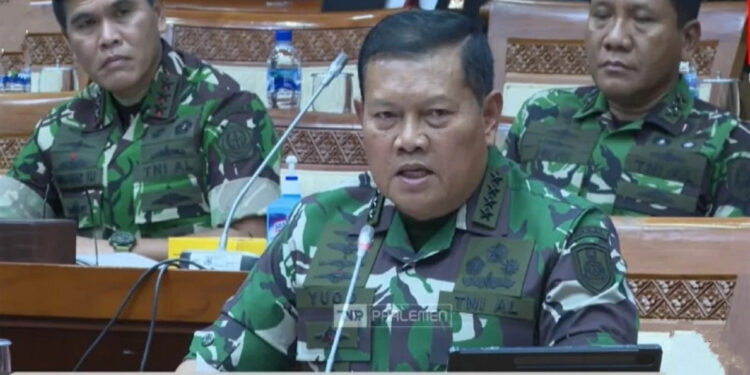 KSAL Laksamana Yudo Margono saat menjalani fit and proper test calon Panglima TNI di DPR, Jakarta. Foto: Dok DPR