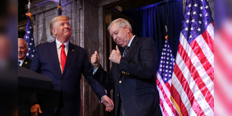 Donald-Trump-dengan-Senator-Lindsey-Graham