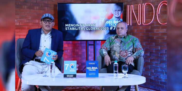 Mahfuz Sidik, Sekretaris Jenderal Partai Gelora Indonesia dalam Gelora Talks bertajuk 'Mengintip Arah Stabilitas Global 2023, Rabu (18/1/2023). Foto: Partai Gelora for INDOPOS.CO.ID