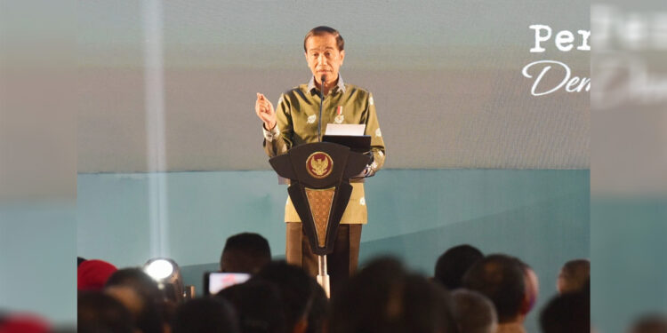 Presiden Jokowi menghadiri Puncak Peringatan HPN 2023, di Deli Serdang, Sumatera Utara, Kamis (9/2/2023). (Foto: Humas Setkab/Rahmat)