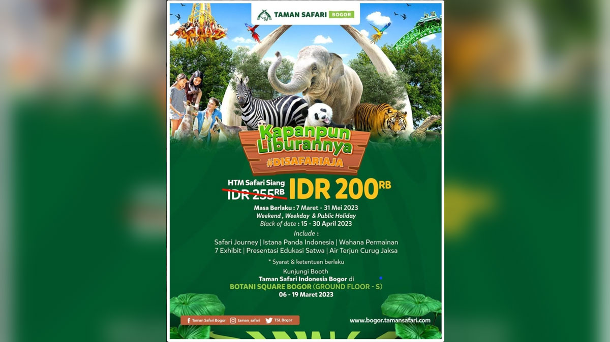 Taman Safari Bogor Dan Safari Resort Buka Promo Tiket Diskon Sampai Mei ...