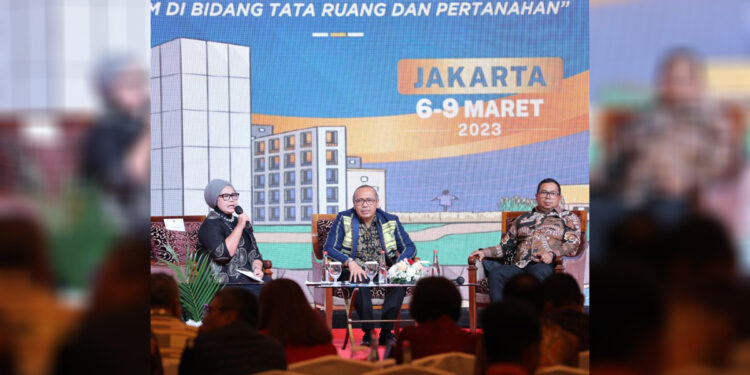 Rapat Kerja Nasional (Rakernas) Kementerian ATR/BPN tahun 2023 yang berlangsung di Hotel Shangri-La, Jakarta, pada Selasa (7/3/2023) lalu. Foto: Humas Kementerian ATR/BPN