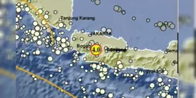 Pusat gempa di Cianjur. Foto: BMKG untuk INDOPOS.CO.ID