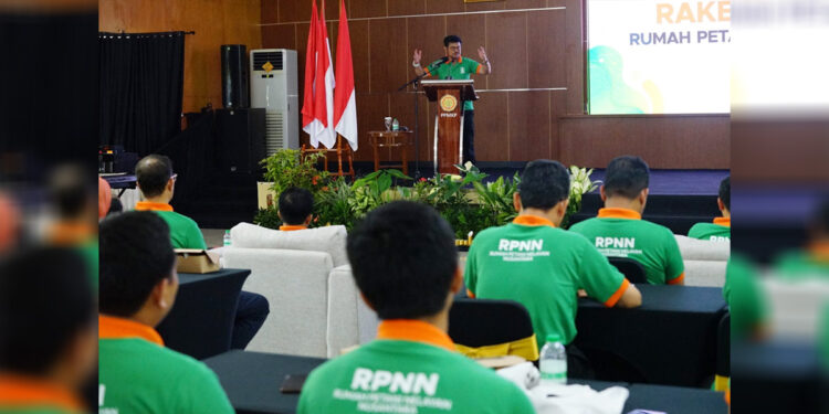 Menteri Pertanian Syahrul Yasin Limpo saat membuka Rakernas RPNN di komplek Pusat Pelatihan Manajemen Kepemimpinan (PPMK) Ciawi, Bogor, Jawa Barat, Sabtu, (4/3/2023). Foto : Humas Kementan for indopos.co.id