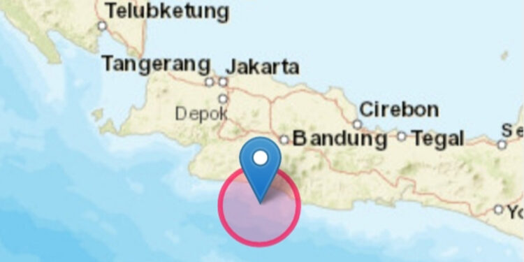 Pusat gempa di Bandung. Foto: BMKG untuk INDOPOS.CO.ID