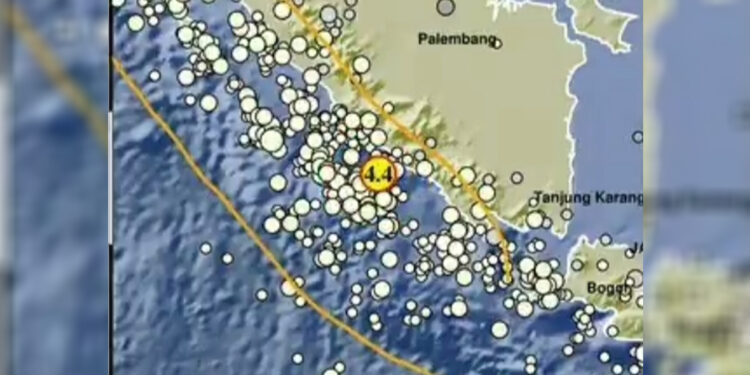 Titik pusat gempa di Bengkulu. Foto: BMKG untuk INDOPOS.CO.ID