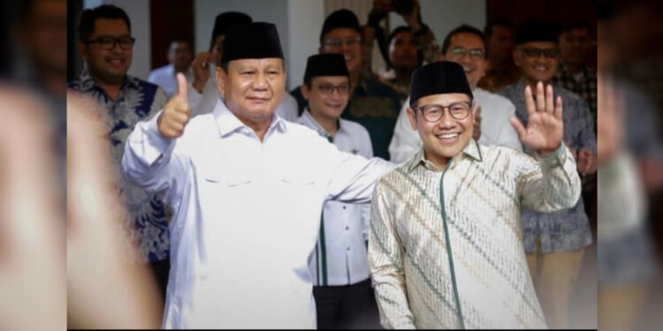 Ketua Umum Partai Kebangkitan Bangsa (PKB) Muhaimin Iskandar bertemu Ketua Umum Partai Gerindra Prabowo Subianto di kawasan Kertanegara. Foto: Instagram/@cakiminow