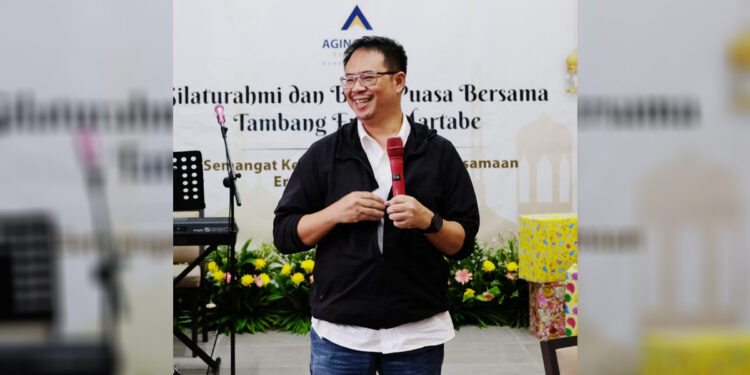 President Director PT Agincourt Resources (PTAR) Muliady Sutio, pada acara Silaturrahmi dan Buka Puasa Bersama Tambang Emas Martabe, di Jakarta, Selasa (4/4/2023). Foto: Dokumen PTAR