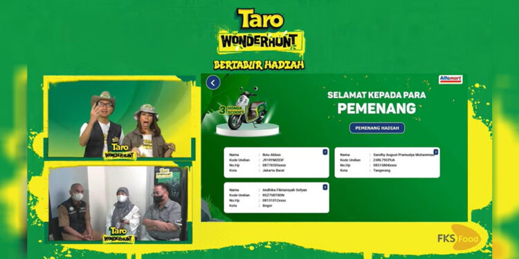 Pemenang Hadiah Sepeda Motor Taro Wonderhunt disaksikan perwakilan dari Kementerian Sosial RI dan Dinas Sosial DKI Jakarta. Foto:istimewa