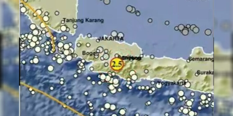 Pusat gempa di Bandung. Foto: BMKG untuk INDOPOS.CO.ID
