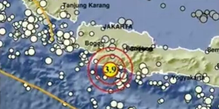 Pusat gempa di Sukabumi. Foto: BMKG untuk INDOPOS.CO.ID