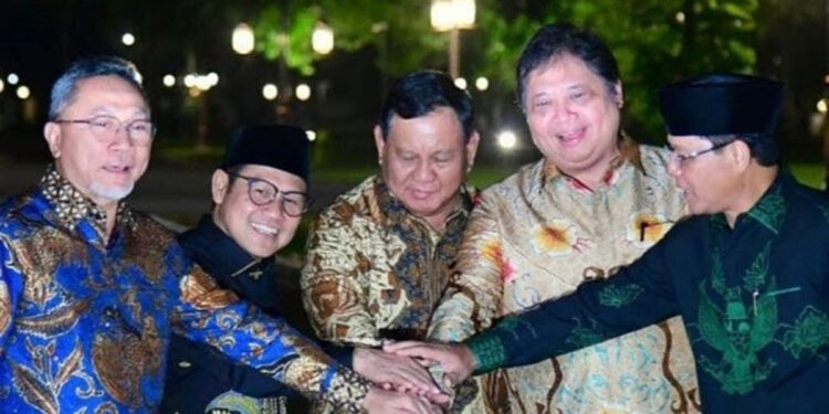 Sejumlah Ketum Parpol koalisi Pemerintah datang diundang ke Istana Negara, Jakarta. Foto:  Instagram/@prabowo