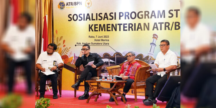Sosialisasi Program Strategis Kementerian ATR/BPN yang diselenggarakan di Hotel Marina Kabupaten Asahan, Rabu (7/6/2023). Foto: Dok. Kementerian ATR/BPN