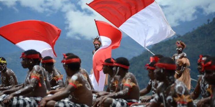 Warga Papua merayakan HUT ke-78 Republik Indonesia. Foto: Ist