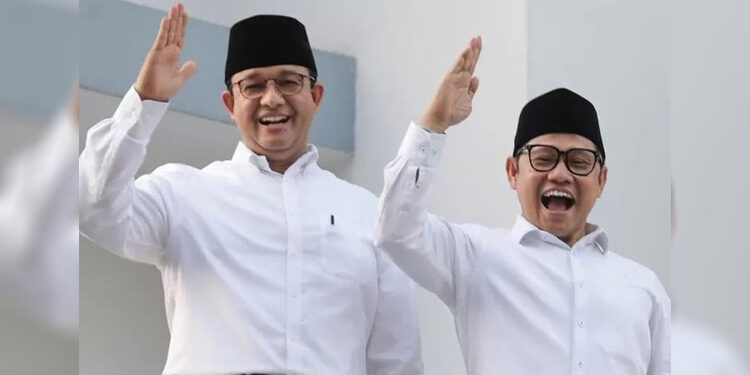 Deklarasi bakal calon presiden Anies Baswedan dan Cak Imin calon wakil presiden di Surabaya, Jawa Timur. Foto: Instagram/@cakiminow