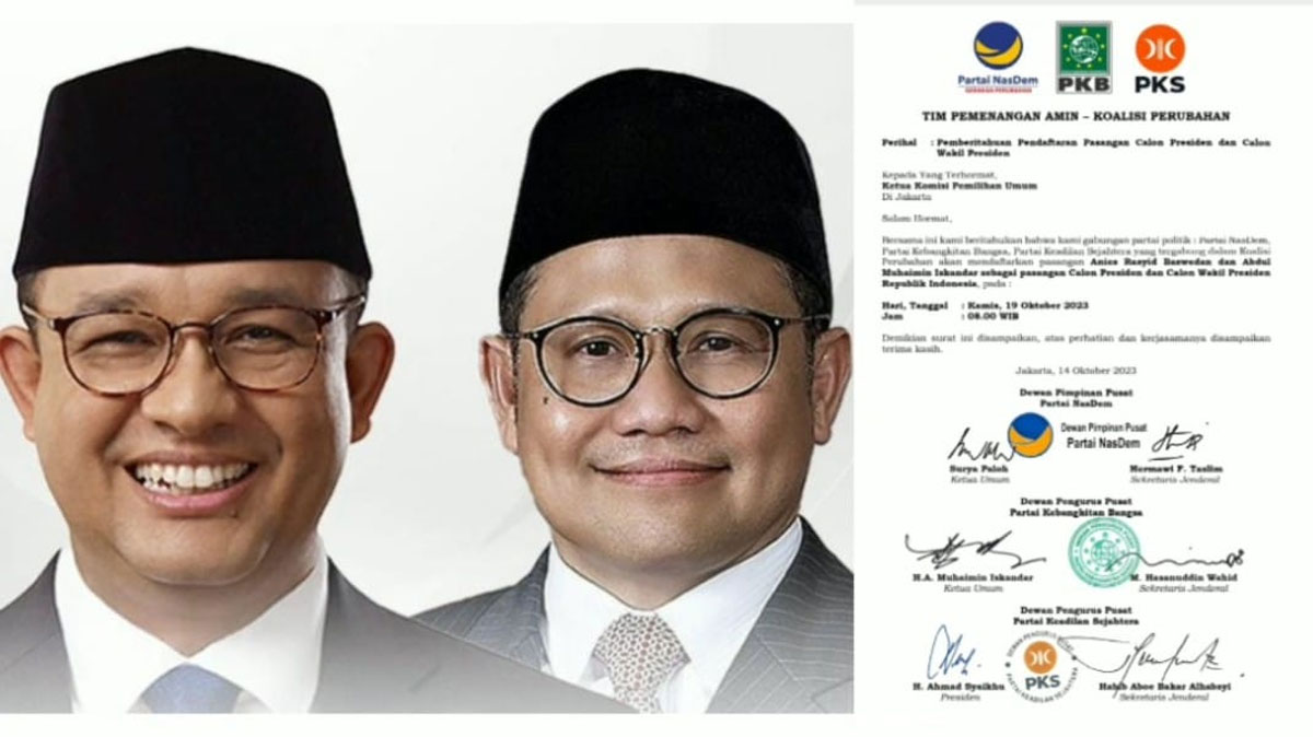 Fix! Pasangan Anies - Muhaimin Kirimkan Surat Pemberitahuan Daftar Ke ...