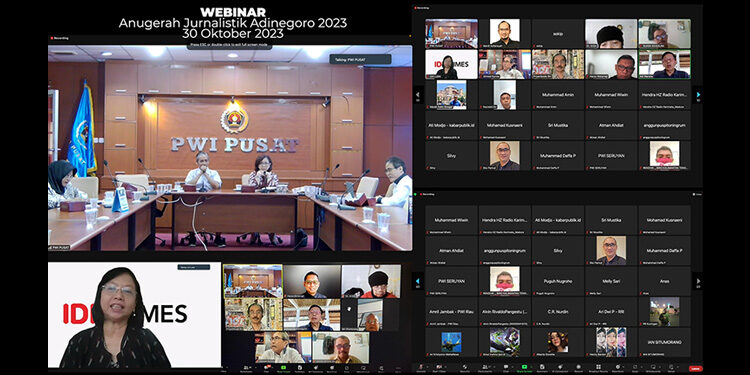 Webinar Anugerah Jurnalistik Adinegoro (AJA) 2023. Foto: Dok. PWI