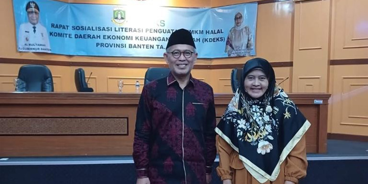 Spanduk kegiatan KDKES Banten yang salah dalam penulisan nama Pj Gubernur Banten. (Dok Pemprov Banten)