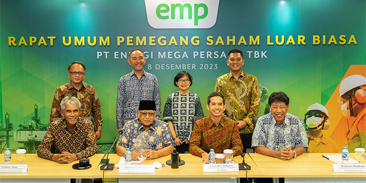 PT Energi Mega Persada Tbk (EMP atau Perusahaan) telah menyelesaikan Rapat Umum Pemegang Saham Luar Biasa (RUPSLB) di Bakrie Tower, Lantai 30, Jakarta Selatan pada Jumat (8/12/2023). Foto: EMP