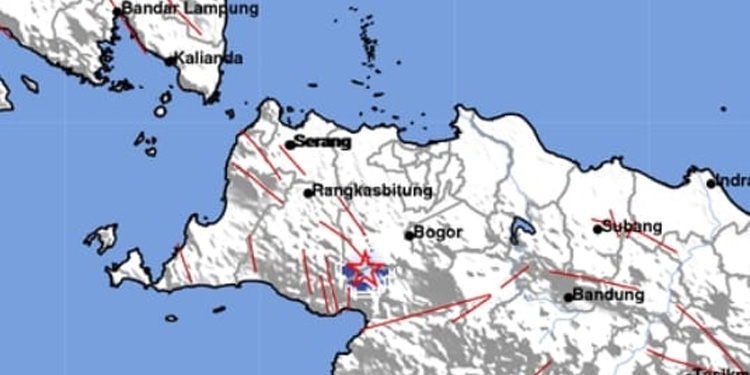 Pusat gempa di Sukabumi. (BMKG untuk Indopos.co.i)