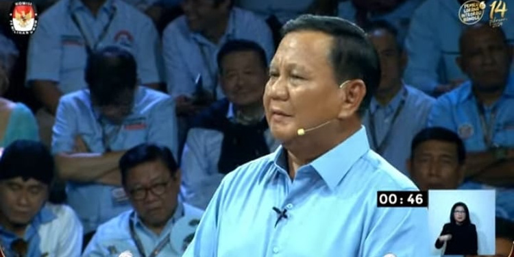 Calon Presiden Prabowo Subianto saat debat pilpres. (KPU untuk INDOPOS.CO.ID)