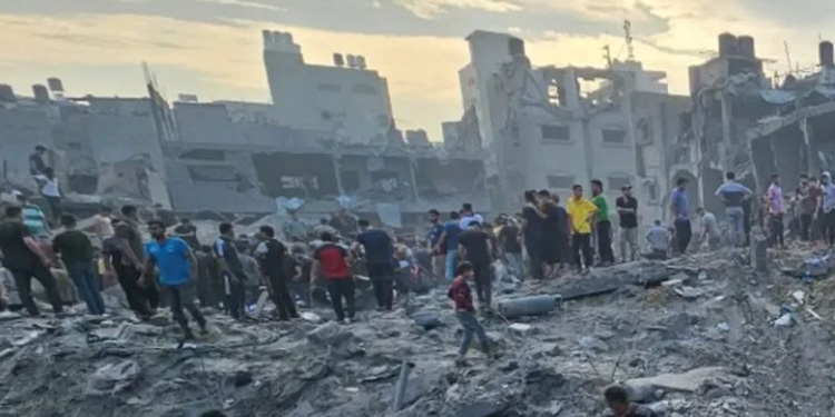 Sejumlah bangunan di Gaza Palestina hancur akibat serangan Israel. (Dok. Spillsdotid)