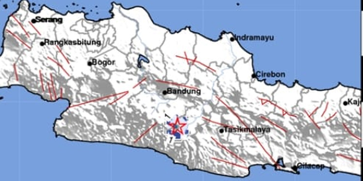Pusat gempa di Garut. (BMKG untuk INDOPOS.CO.ID)