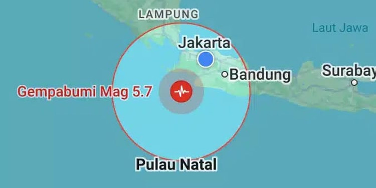Pusat gempa di Bayah, Banten. (BMKG untuk Indopos.co.id)