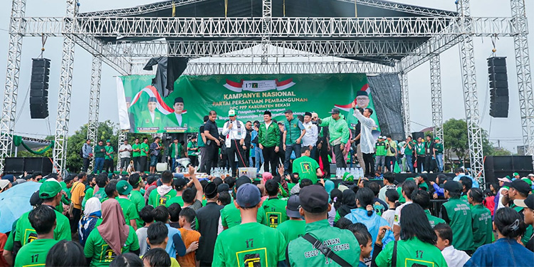 Kampanye Nasional PPP di Bekasi, Masyarakat Tunjukkan Solidaritas dan Antusiasme - ppp - www.indopos.co.id