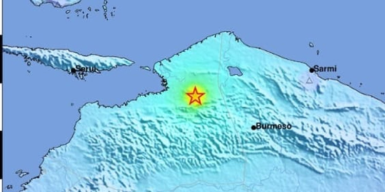 Pusat gempa di Mamberamo Raya, Papua. (BMKG untuk Indopos.co.id)