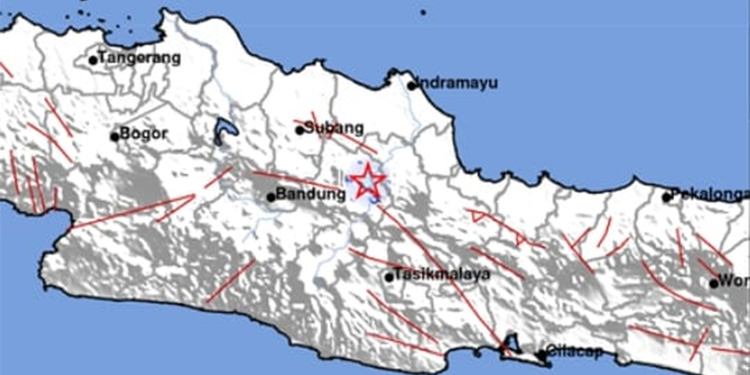 Pusat gempa di Majalengka. (BMKG untuk Indopos.co.id)