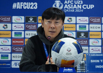 Pelatih Timnas Indonesia U-23 Shin Tae-yong memberikan keterangan pers, setelah laga Indonesia melawan Timnas Korea Selatan U-23 dalam kompetisi Piala Asia U-23 2024. (Dok. PSSI)