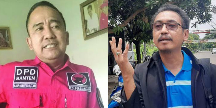 Mantan Ketua DPRD Banten Asep Rahmatullah (kiri) dan aktivis antikorupsi Banten Uday Suhada (kanan). (Ist)