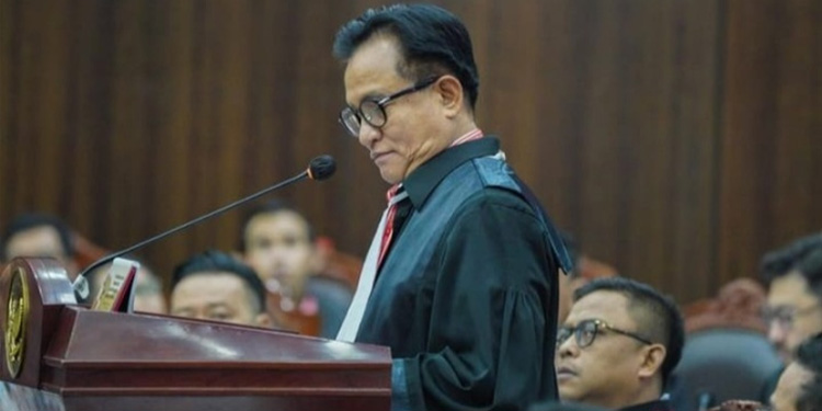 Ketua Tim Pembela Prabowo-Gibran Yusril Ihza Mahendra hadir dalam sidang sengketa hasil Pilpres 2024 di MK, Jakarta. (Instagram/@yusrilihzamhd)
