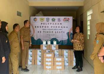 Bea Cukai Malang lepas ekspor perdana produk pupuk organik cair limbah bio gas kotoran sapi. Foto: Humas Bea Cukai