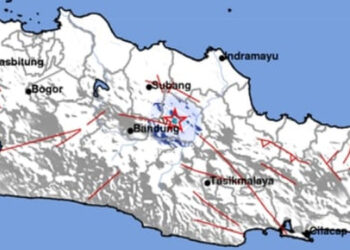 Pusat gempa di Kabupaten Sumedang, Provinsi Jawa Barat. Foto: Dokumen BMKG