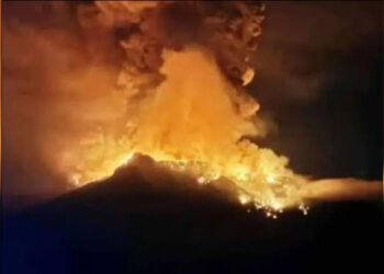 Kondisi pasca erupsi Gunung Ruang, Sulawesi Utara. Foto: dokumen BNPB