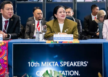 Ketua DPR RI Puan Maharani saat memimpin diskusi sesi ketiga pada konsultasi ketua parlemen negara anggota MIKTA di Meksiko, Rabu (8/5/2024). Foto: Humas DPR