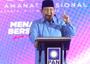 Presiden terpilih 2024-2029 Prabowo Subianto, dalam acara Bimbingan Teknis dan Rapat Koordinasi Nasional Pemilihan Kepala Daerah (Pilkada) Partai Amanat Nasional (PAN) di Jakarta, Kamis (9/5/2024) malam. Foto: Istimewa